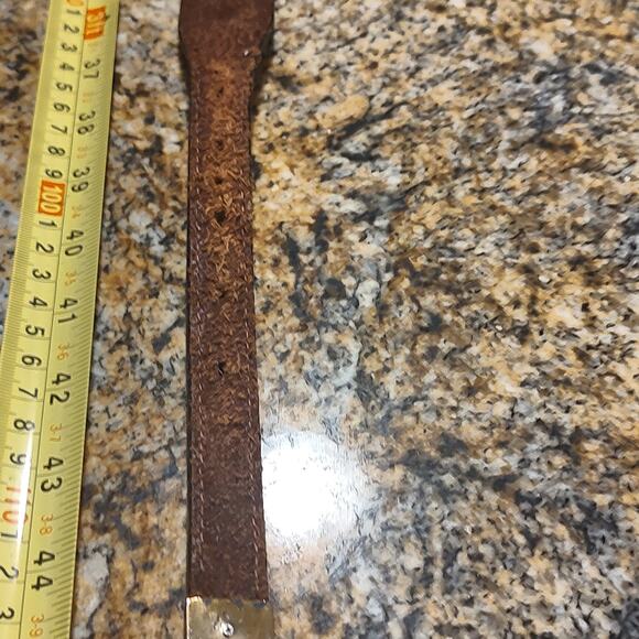 Vintage Western Leather Belt with Silver Buckle Size 42 main image 7